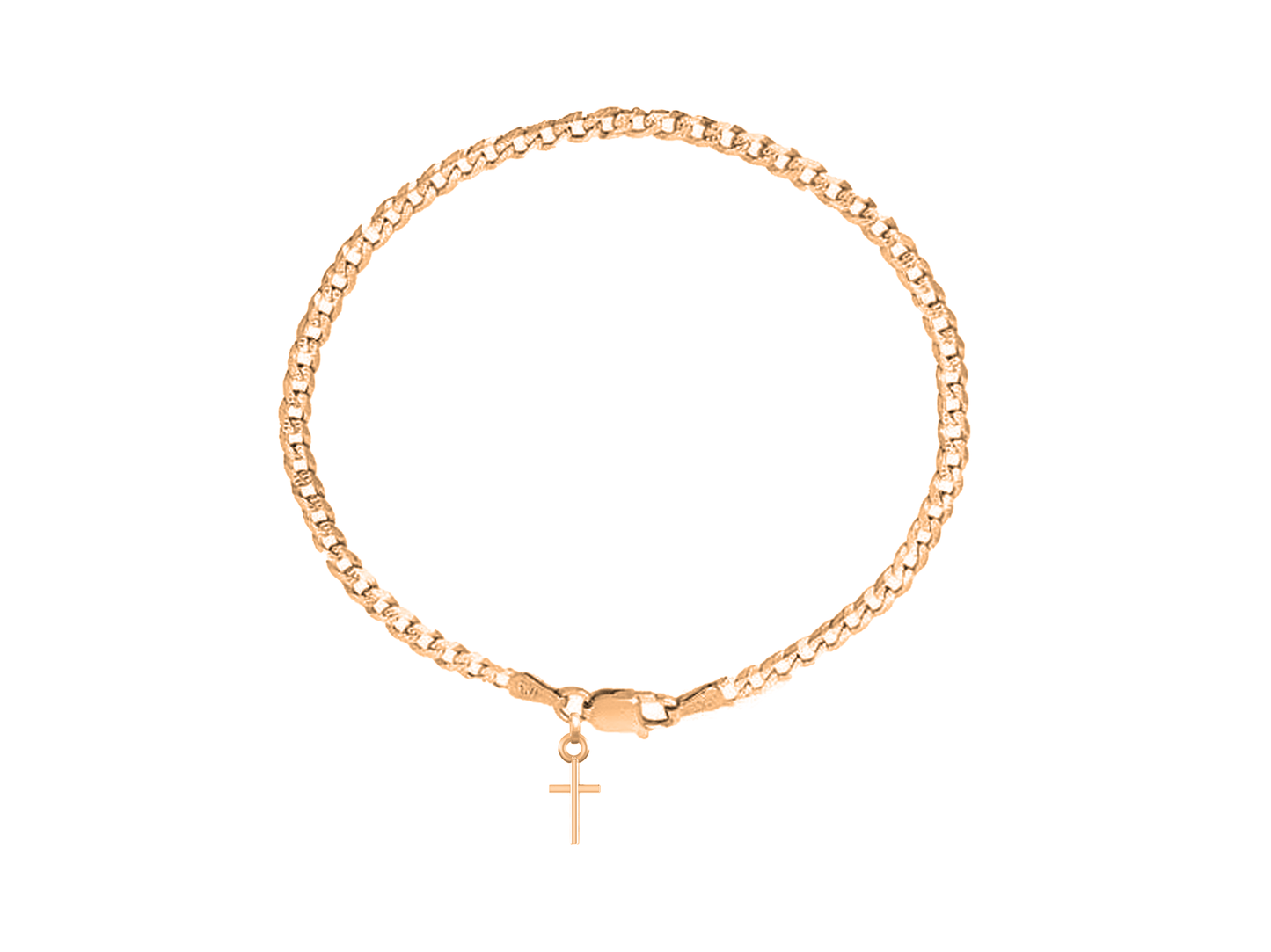 22KT gold plated 92.5% pure Sterling Silver Curb Designer Bracelet with Charm Jesus for Men & Boys