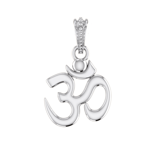 92.5% Pure Sterling Silver Spiritual OM Pendant (Big Size) for Men & Women