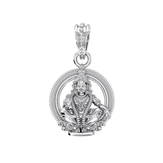 92.5% Pure Sterling Silver God Ayyappa (Big Size) Pendant for Men & Women