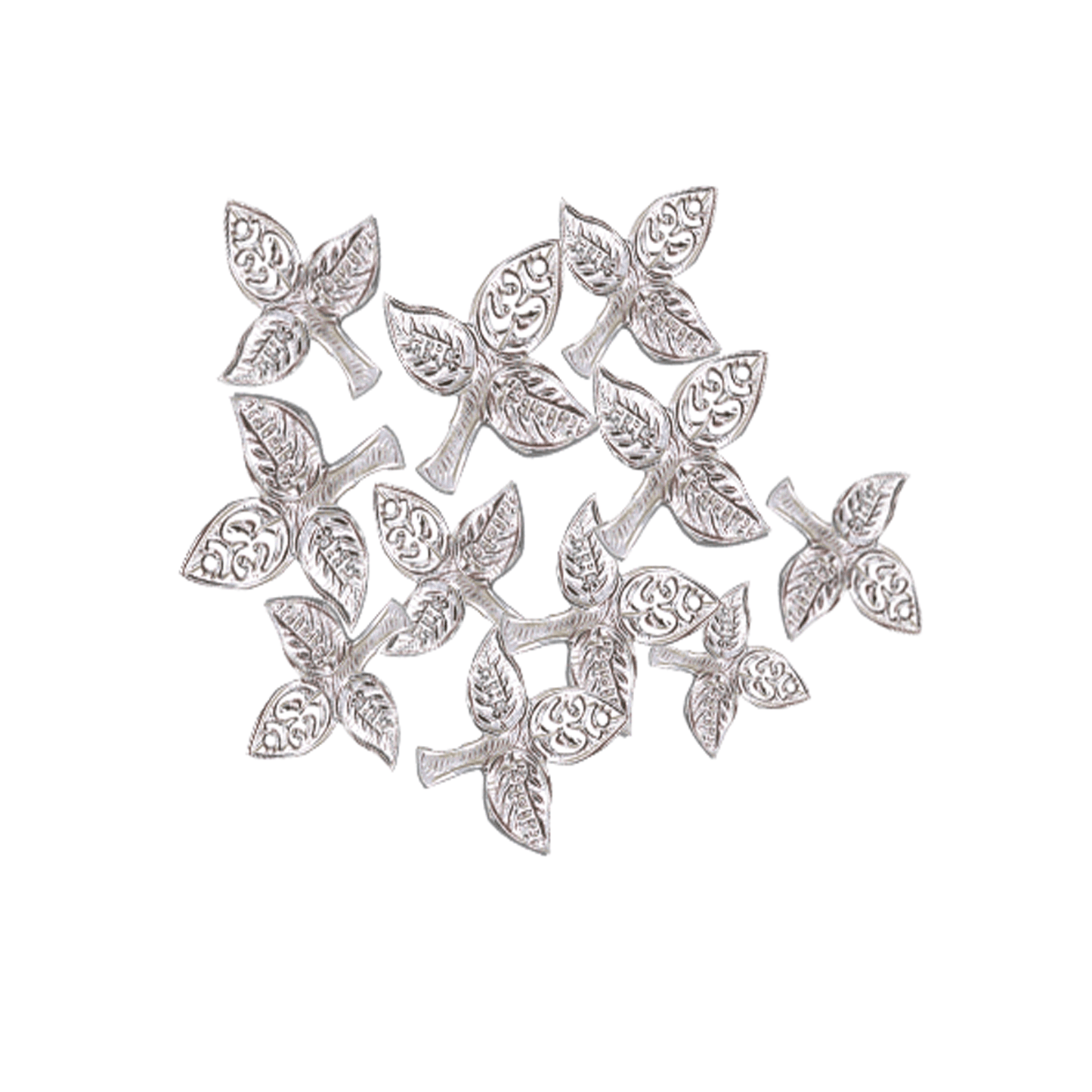 Silver (98% purity) Holy and sacred Bel Patra 11 quantity for Pooja and best offering to lord Shiva, Pure Silver Bel Patra for temple and worship