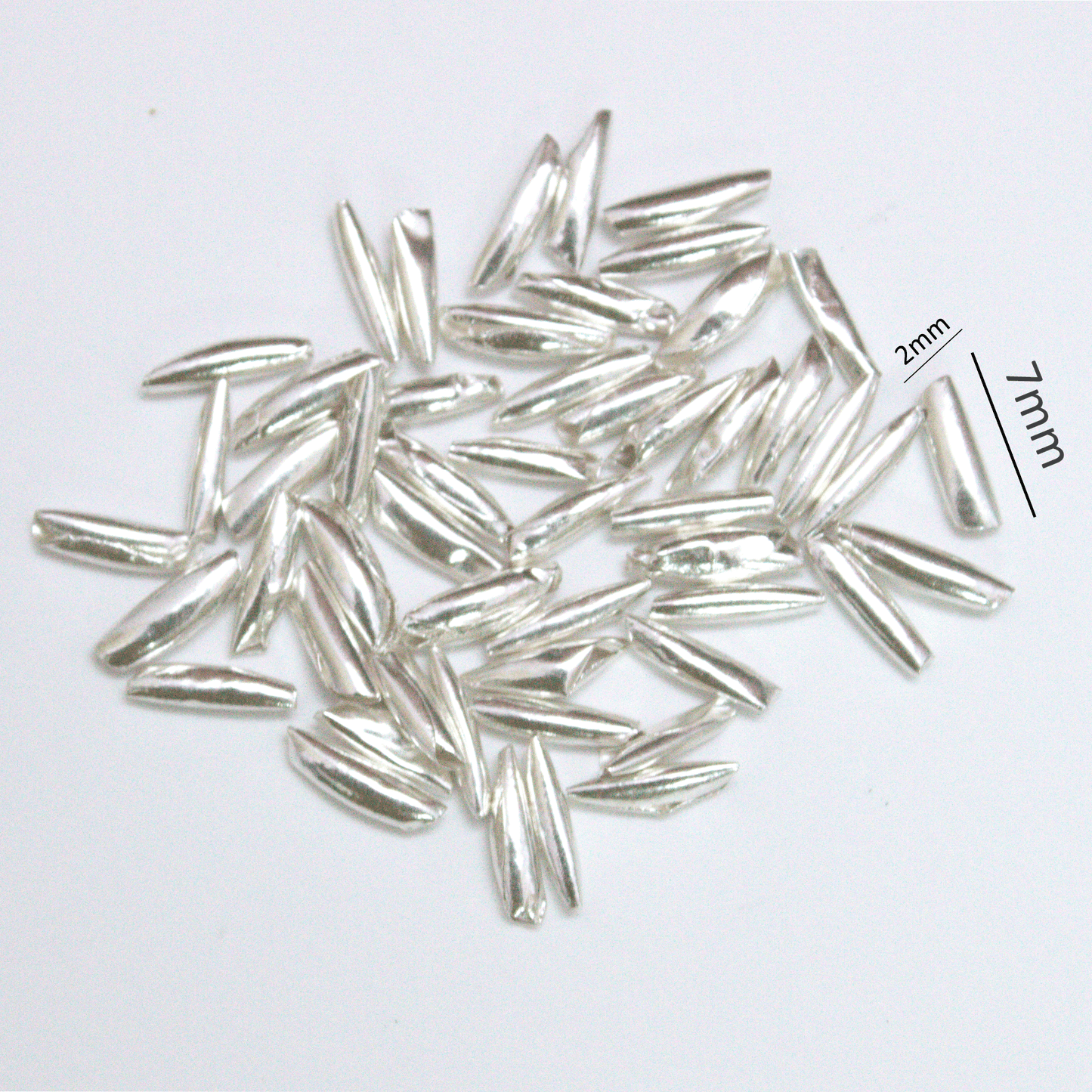 Silver (98% purity) Holy and sacred Rice 51 peaces for Pooja and Gift, Pure Silver Chawal for temple and worship