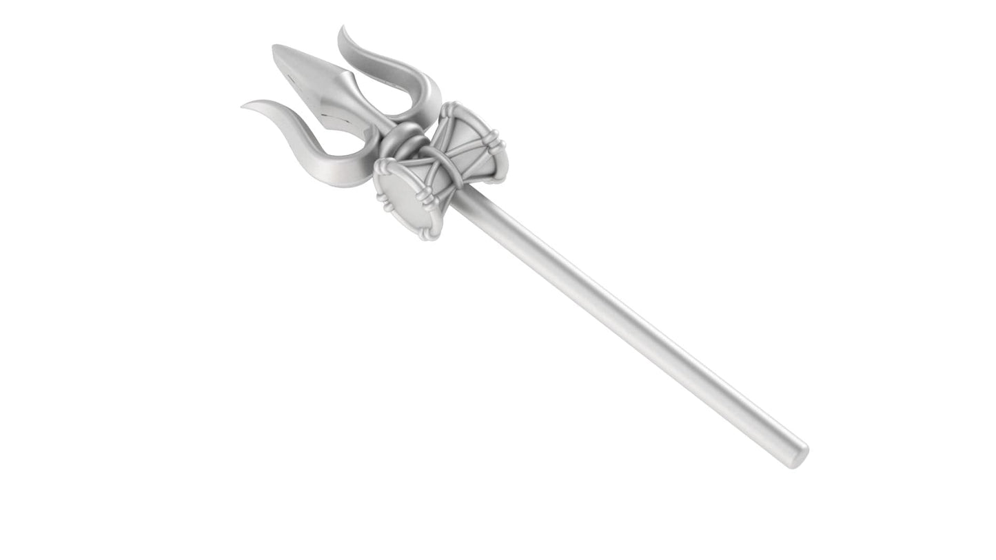 Sterling Silver (92.5% purity) Trishul, Pure Silver shiva Trishul for worship