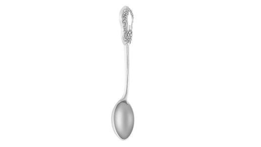 Akshat Sapphire Sterling Silver (92.5% purity) Designer spoon, Pure Silver spoon for temple and worship