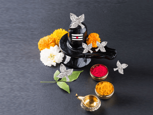 Silver (98% purity) Holy and sacred Bel Patra 11 quantity for Pooja and best offering to lord Shiva, Pure Silver Bel Patra for temple and worship