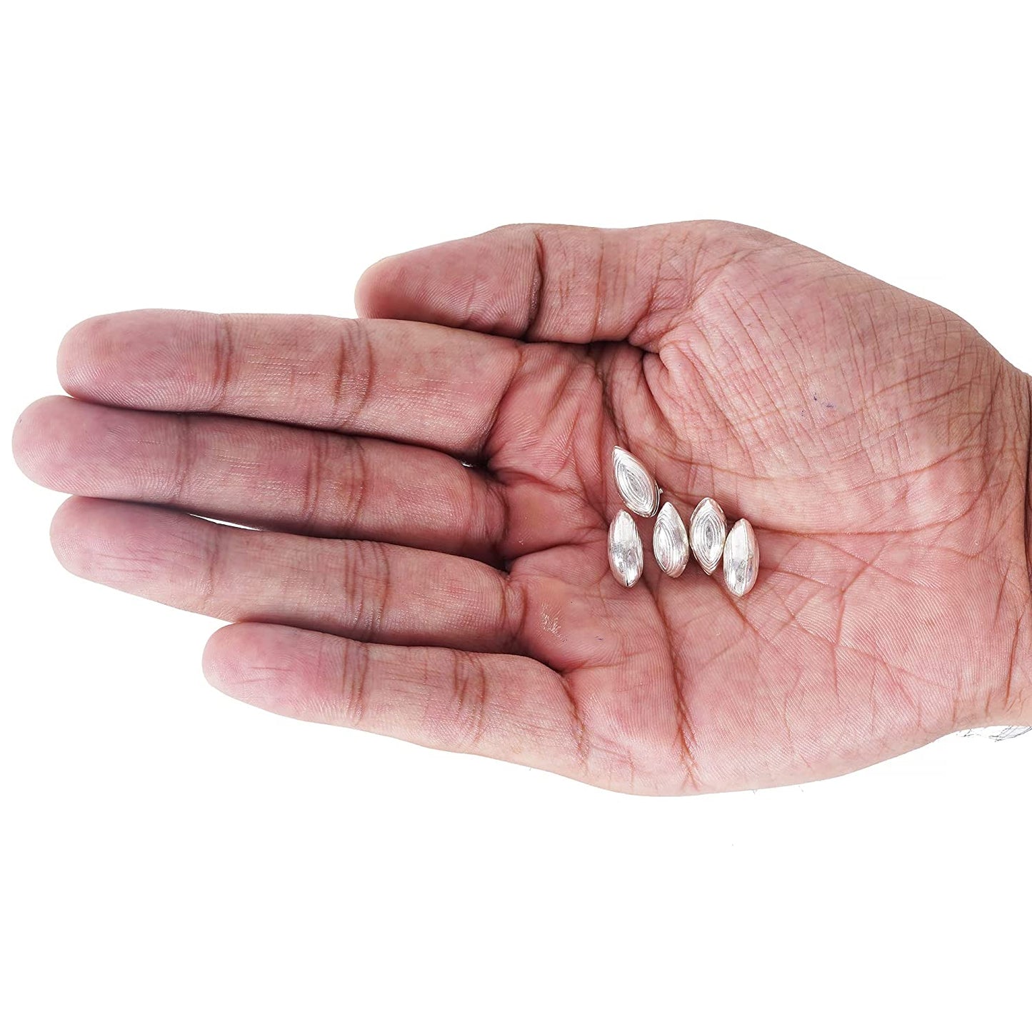 Silver (98% purity) Holy and sacred cardamom 5 Quantity for Pooja and Gift, Pure Silver Elaichi for temple and worship