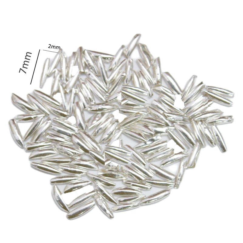 Akshat Sapphire Silver (98% purity) Holy and sacred Rice 121 Pieces for Pooja and Gift, Pure Silver Chawal for temple and worship Akshat Sapphire