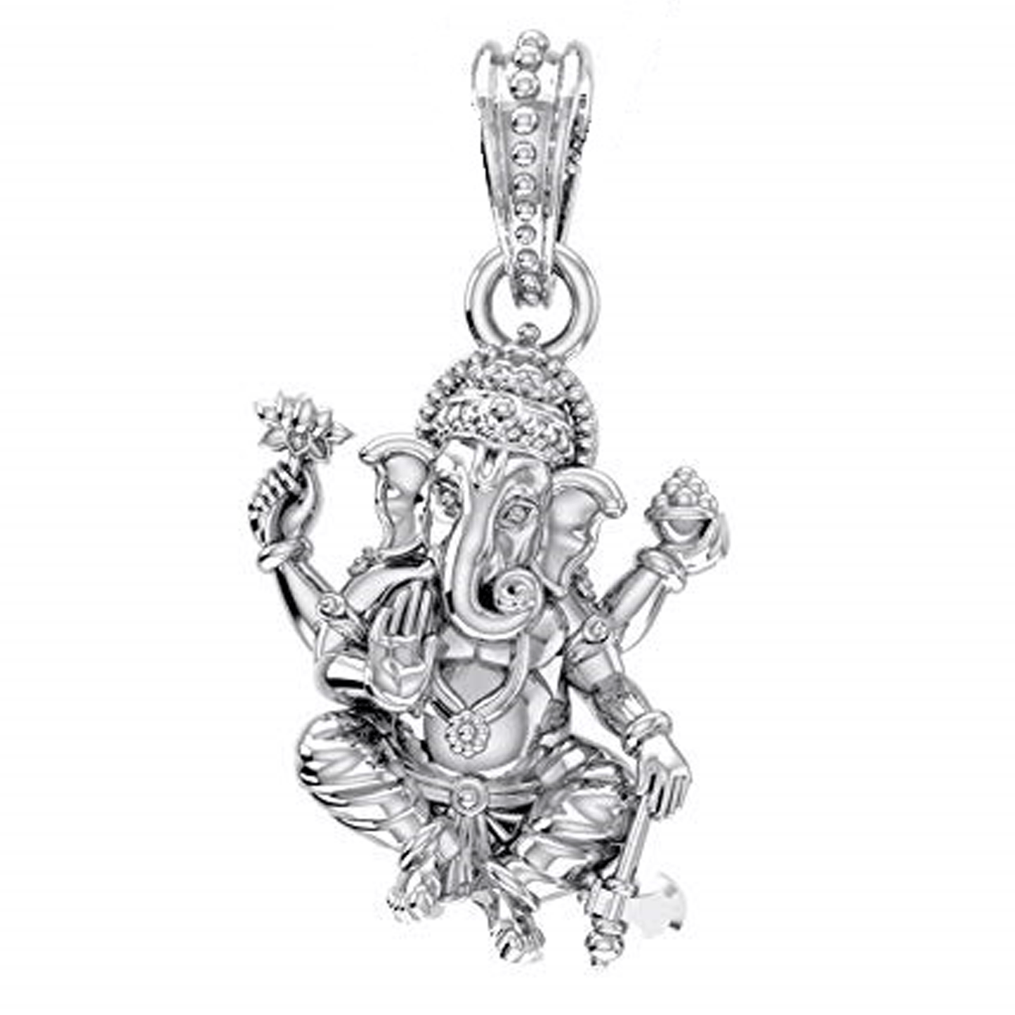 Akshat Sapphire Sterling Silver (92.5% purity) God Ganesh Pendant for Men & Women Pure Silver Lord Ganapathy Locket for Good Health & Wealth Akshat Sapphire