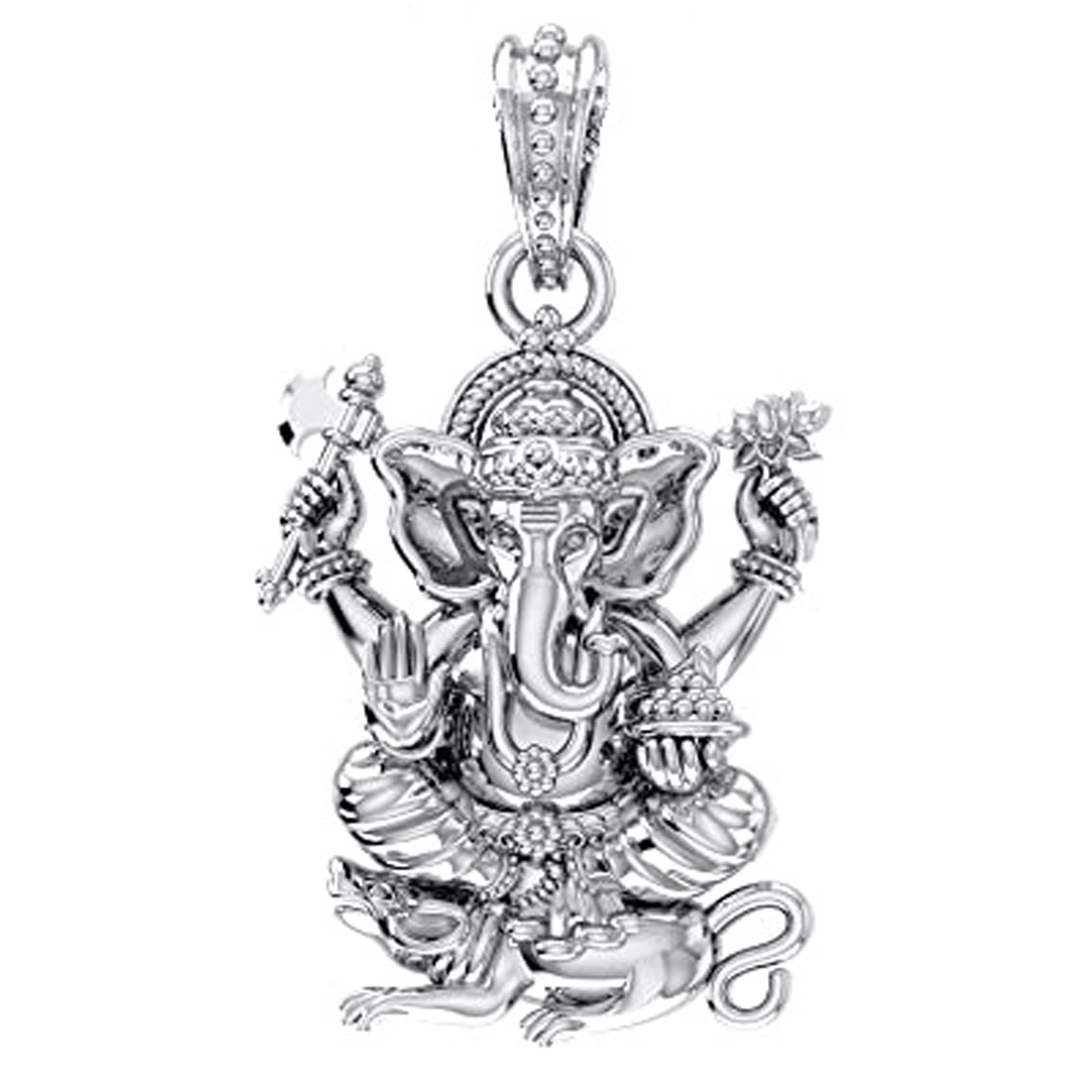 Akshat Sapphire Sterling Silver (92.5% purity) God Ganesh Pendant for Men & Women Pure Silver Lord Ganapathy Locket for Good Health & Wealth Akshat Sapphire