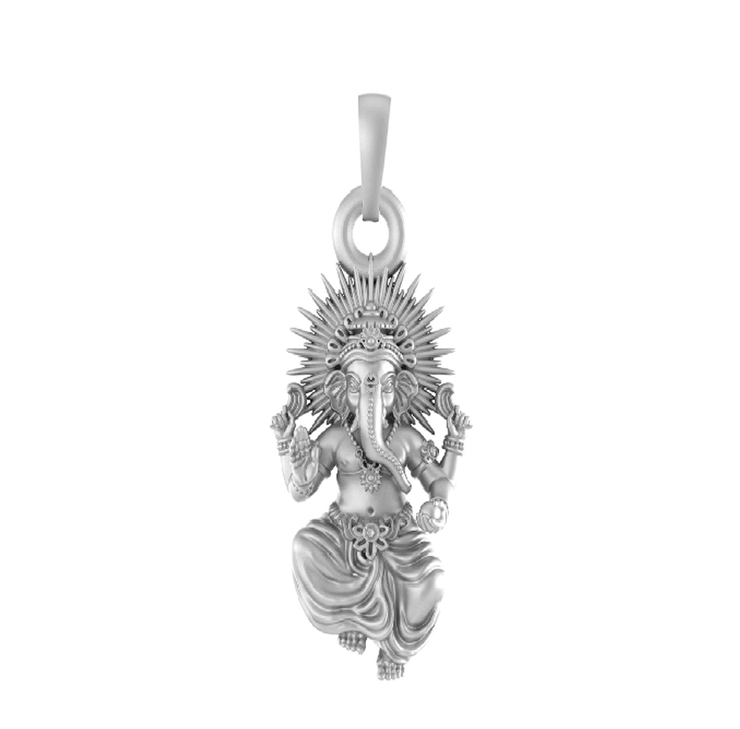 Akshat Sapphire Sterling Silver (92.5% purity) God Ganesh Pendant for Men & Women Pure Silver Lord Ganapathy Locket for Good Health & Wealth Akshat Sapphire