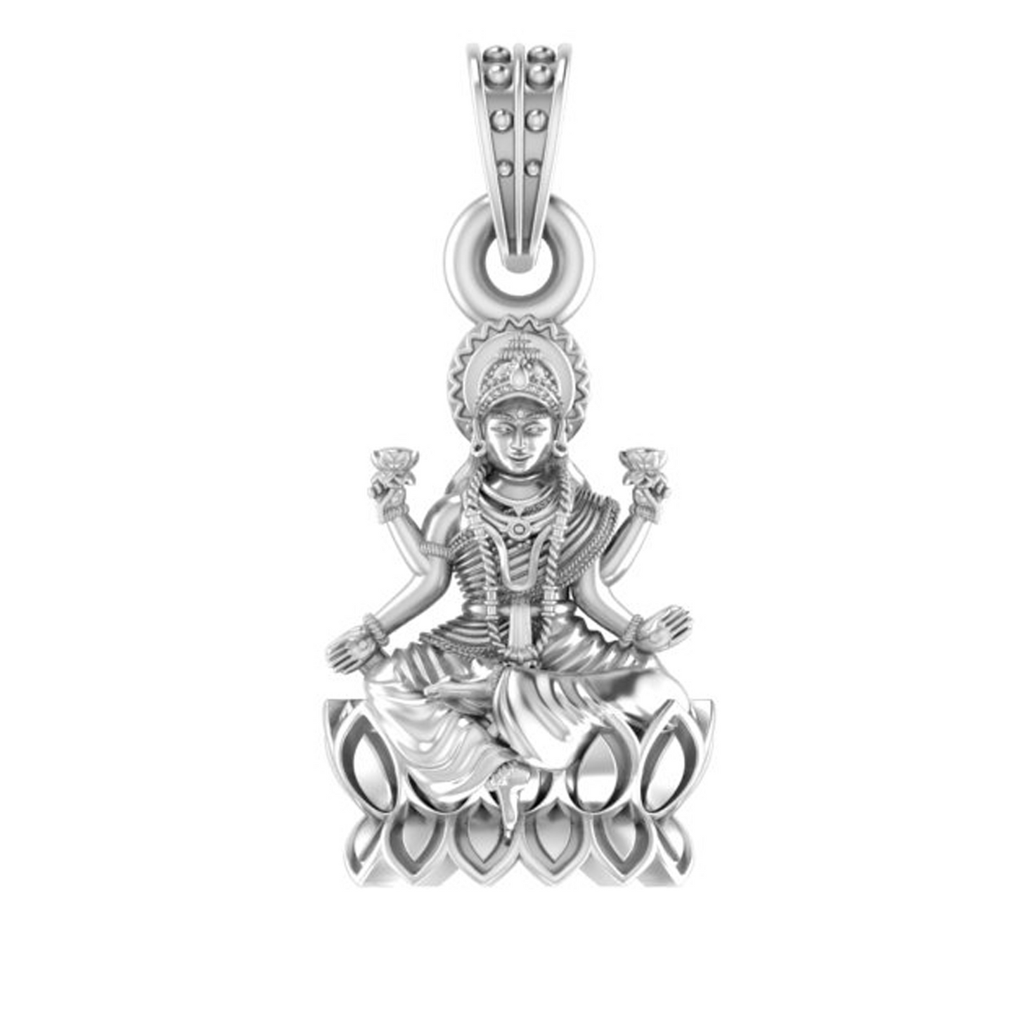 Akshat Sapphire Sterling Silver (92.5% purity) God Laxmi Ji Pendant for Men & Women Pure Silver Lord Laxmi Locket for Good Health & Wealth Akshat Sapphire