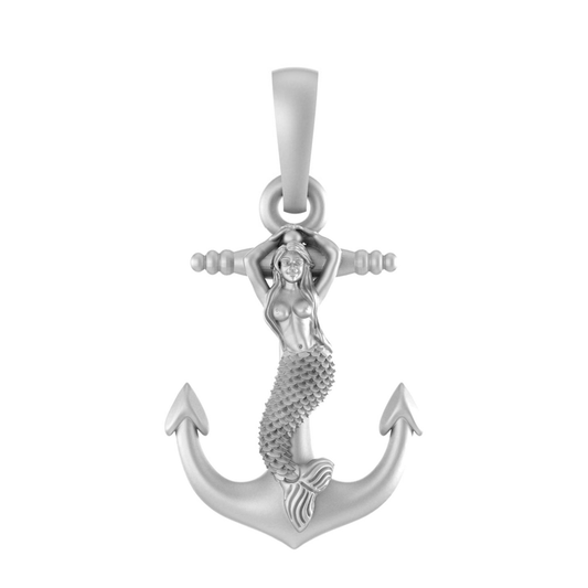 Akshat Sapphire Sterling Silver (92.5% purity) Ship Anchor Pendant for Men & Women Pure Silver Stylish and fashionable ship anchor Locket for Good Health & Wealth Akshat Sapphire