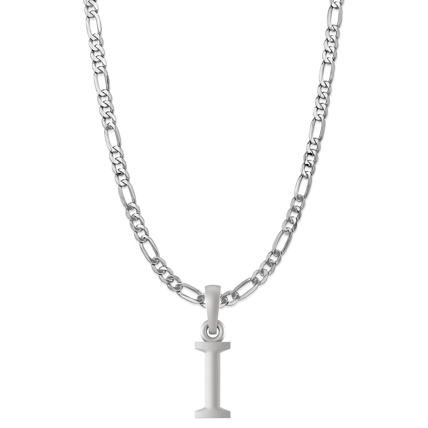 Akshat Sapphire Sterling Silver (92.5% purity) precious Name alphabet chain pendant (Pendnat with Figaro chain- 22 Inches) pure silver designer alphabet chain locket Akshat Sapphire