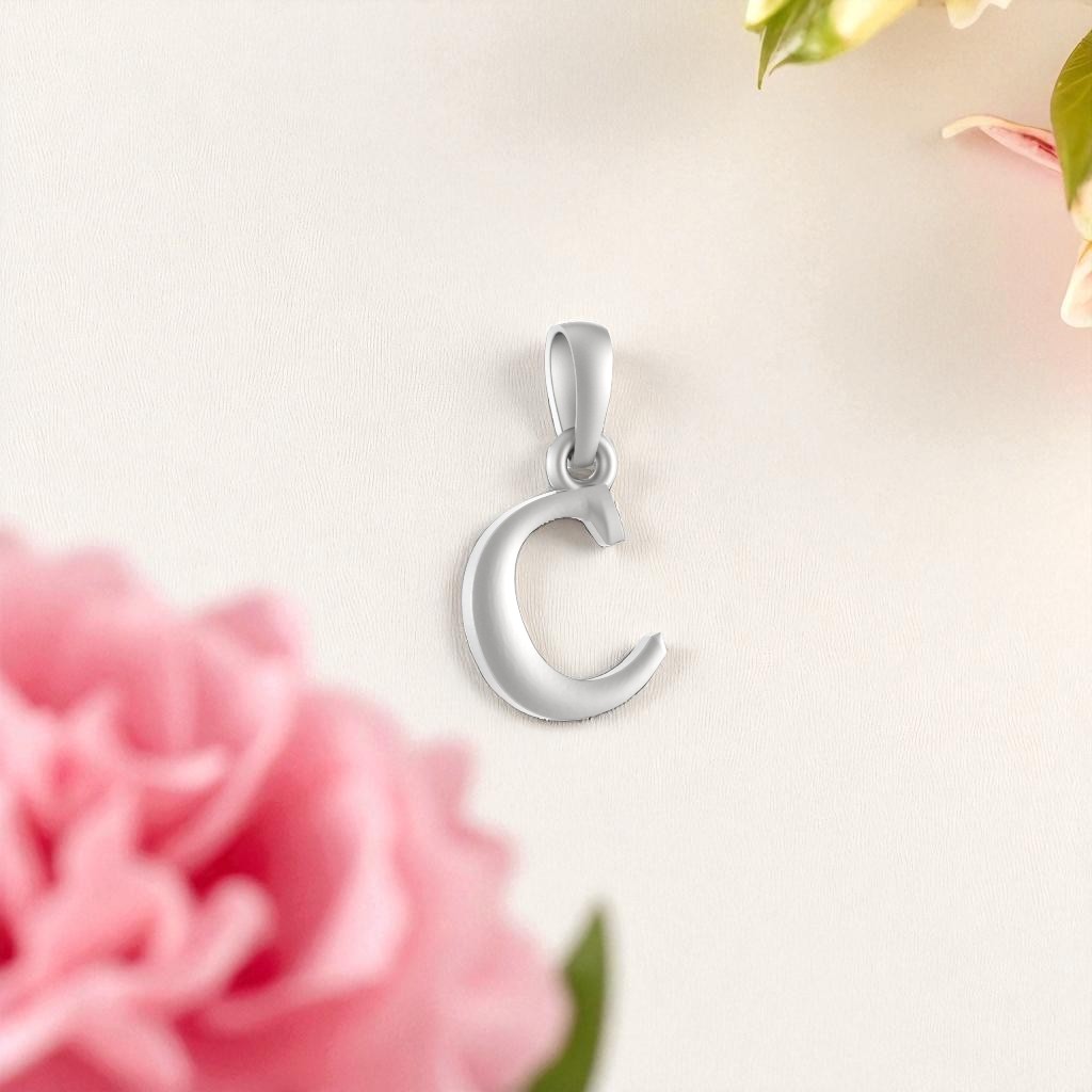 Sterling Silver (92.5% purity) precious Name pendant pure silver designer alphabet locket