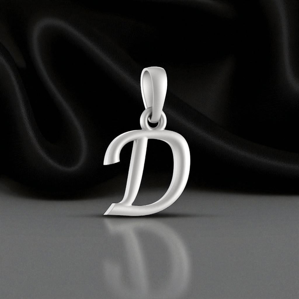 92.5% Pure Sterling Silver Precious Name Alphabet Pendant For Kids And Girls