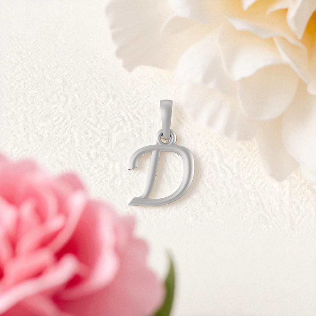 Sterling Silver (92.5% purity) precious Name pendant pure silver designer alphabet locket