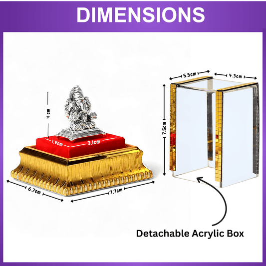 God Ganesh Idol by Akshat Sapphire 99.9 Pure Silver ID27