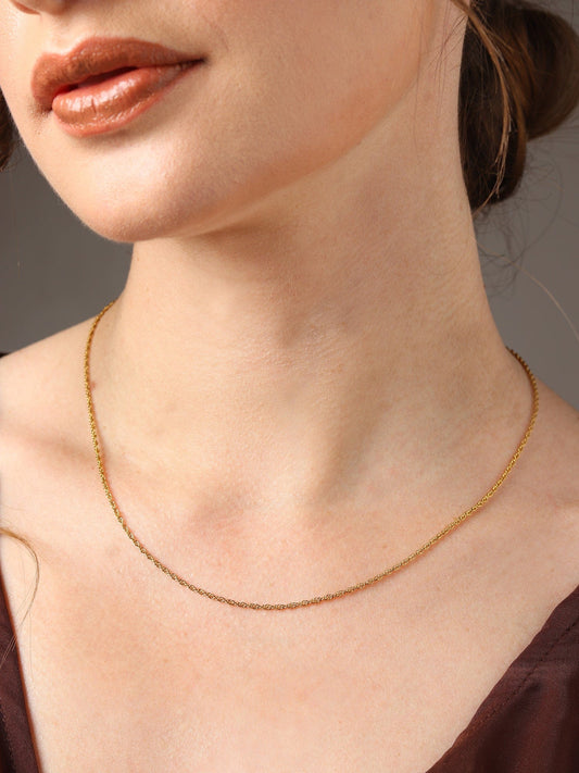 Rope Chain for Women 18 Inches by Akshat Sapphire 22ct Gold Plated Silver 92.5 Purity PSR_Gold