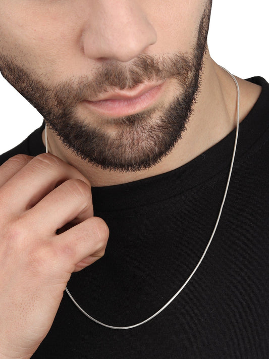 Sterling Silver (92.5% purity) Italian Snake chain (22 inches) for Men, Boys Girls and Women