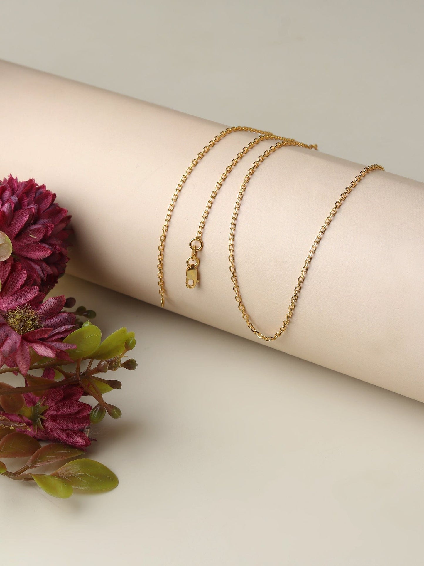 22 CT Gold Plated Silver (92.5% purity) Italian Anchor chain by for Girls and Women