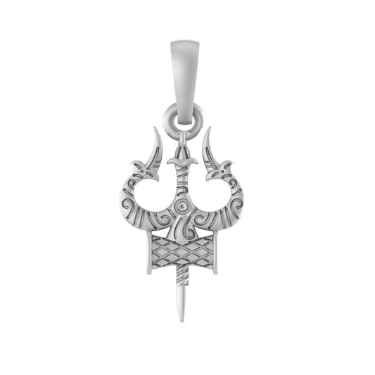 92.5% Pure Sterling Silver Spiritual Shiva Trishul Pendant for Kids & Woman