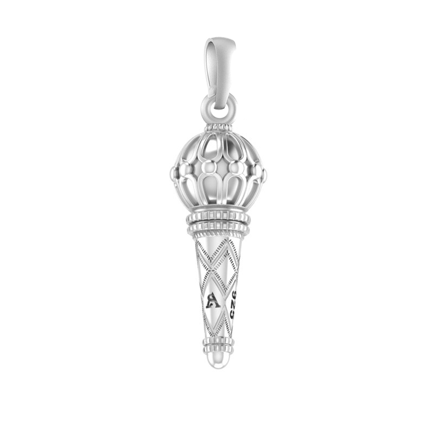 92.5% Pure Sterling Silver God Hanuman Bajrang Bali Gada Pendant Locket for Kids