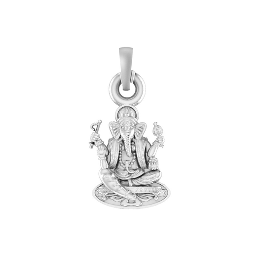92.5% Pure Sterling Silver God Ganesh Ganpati Pendant Locket For Kids and woman