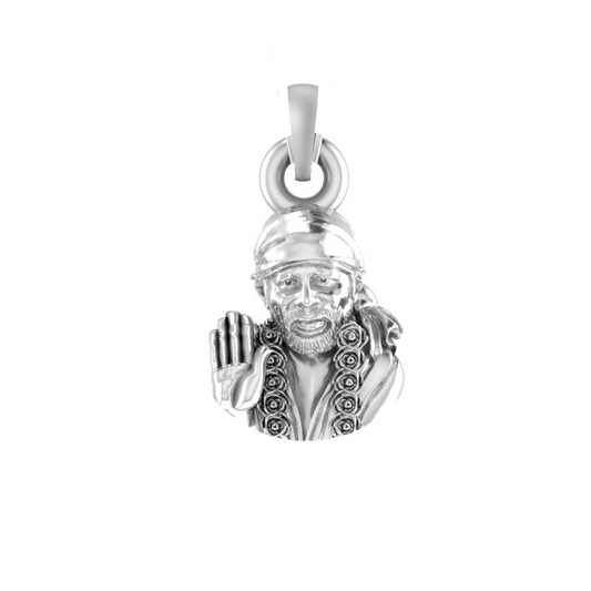 92.5% Pure Sterling Silver God Shirdi Sai Baba Pendant Locket For Kids and woman