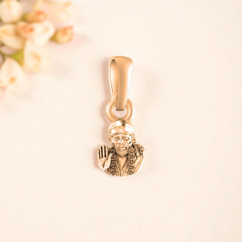 22 CT Gold Plated Silver (92.5% purity) God Shirdi Sai Baba Pendant by For Kids and woman