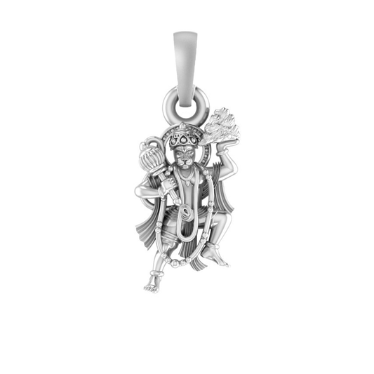 92.5% Pure Sterling Silver God Hanuman Bajrang Bali Pendant Locket for Kids