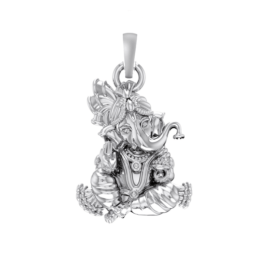 92.5% Pure Sterling Silver God Ganesh Ganpati Pendant Locket For Kids and woman