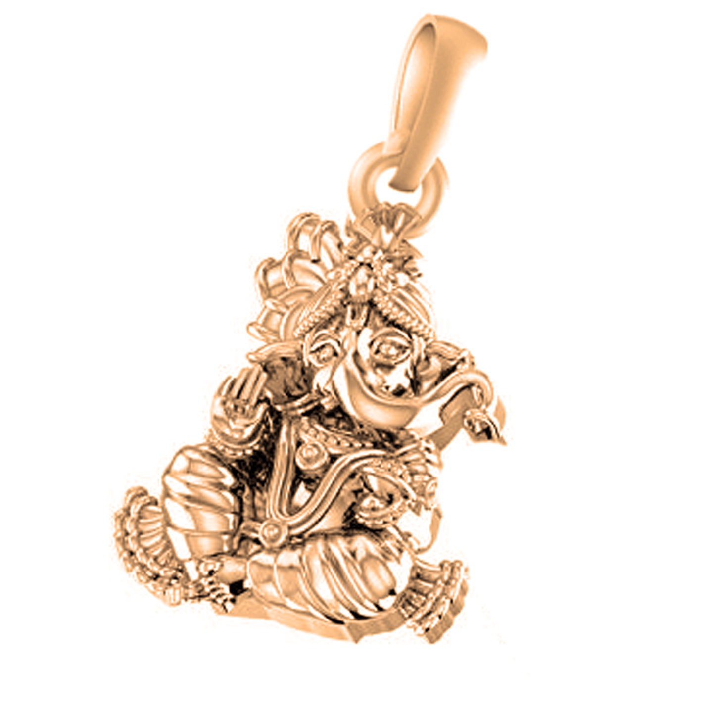 22 CT Gold Plated Silver (92.5% purity) God Ganesh Ganpati Pendant by For Kids and woman