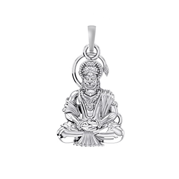 Akshat Sapphire 92.5% Pure Sterling Silver God Hanuman Bajrang Bali  Pendant Locket for Kids