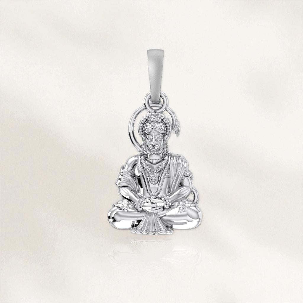 92.5% Pure Sterling Silver God Hanuman Bajrang Bali Pendant Locket for Kids