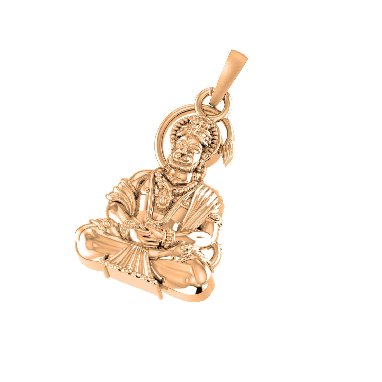 22 CT Gold Plated Silver (92.5% purity) God Hanuman Bajrang Bali Pendant by for Kids