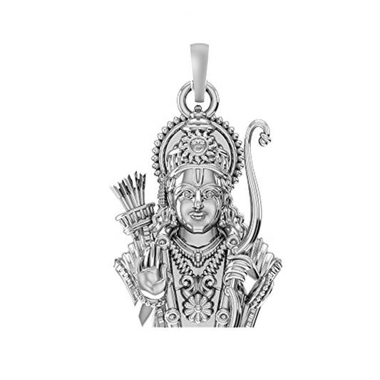 92.5% Pure Sterling Silver God Shree Ram Pendant for Kids & Woman