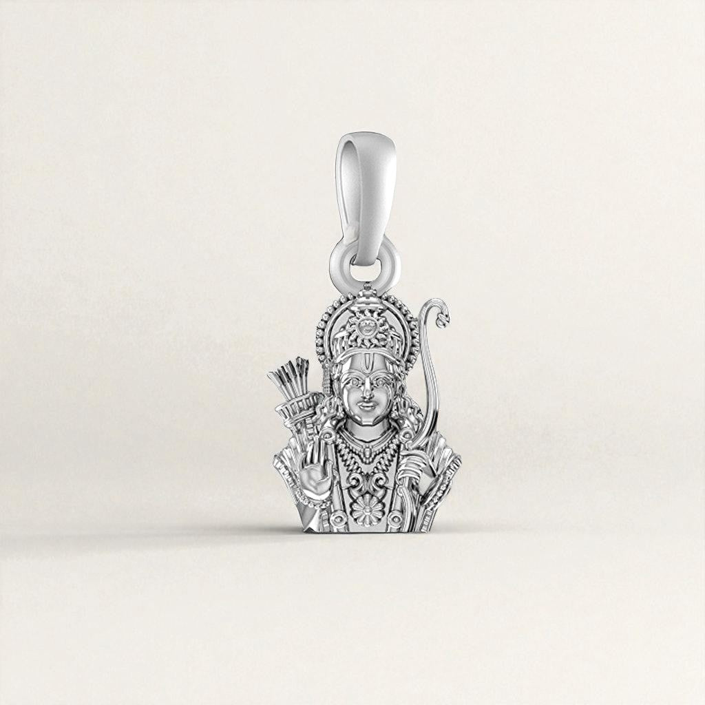 92.5% Pure Sterling Silver God Shree Ram Pendant for Kids & Woman