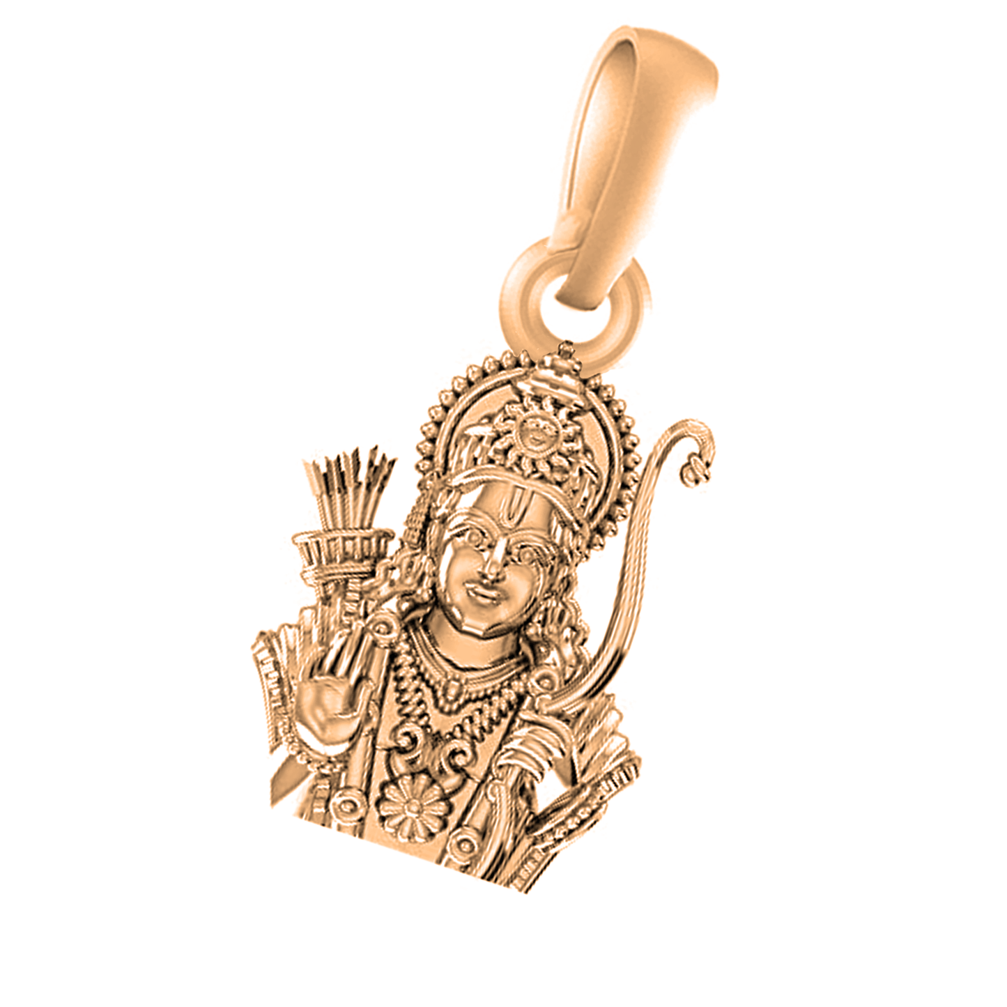22 CT Gold Plated Silver (92.5% purity) God Shree Ram Pendant by for Kids & Woman