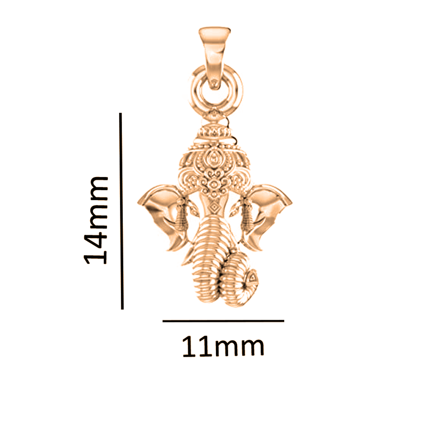 22 CT Gold Plated Silver (92.5% purity) God Ganesh Ganpati Pendant by For Kids and woman