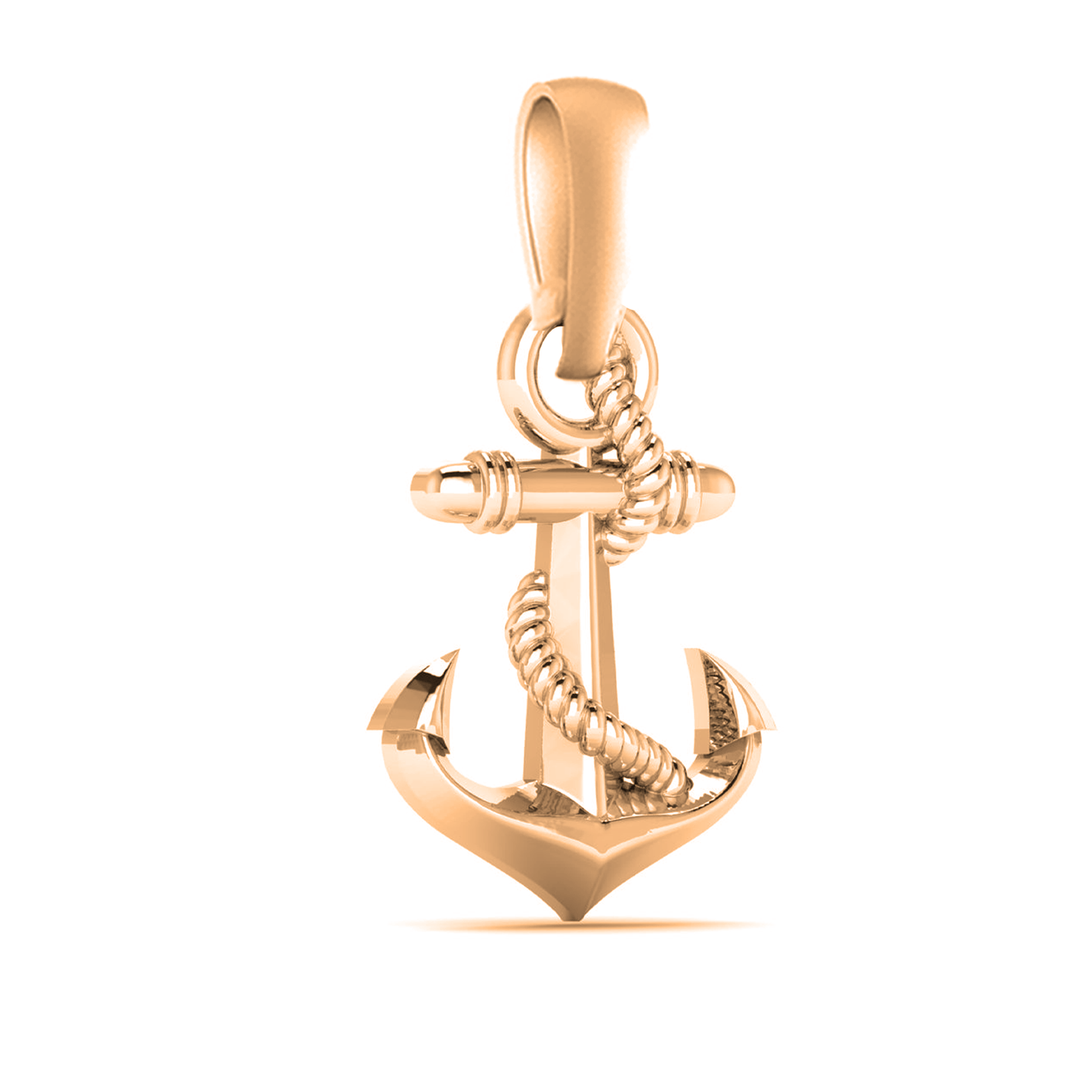 22 CT Gold Plated Silver (92.5% purity) Ship Anchor Pendant by for Kids & Woman