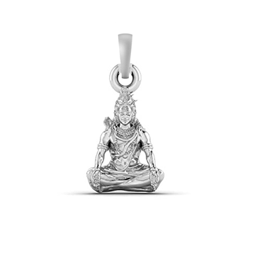 Akshat Sapphire 92.5% Pure Sterling Silver God  Shiva Pendant for Kids & Woman