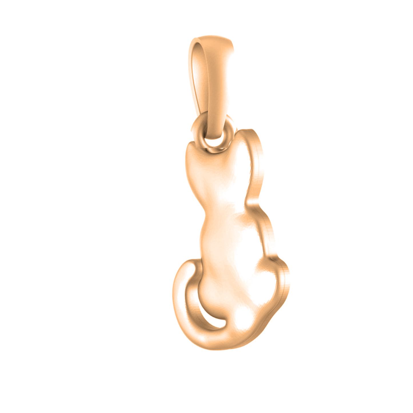 22 CT Gold Plated Silver (92.5% purity) Stylish and Fashionable Cute Cat Pendant by for Kids & Woman