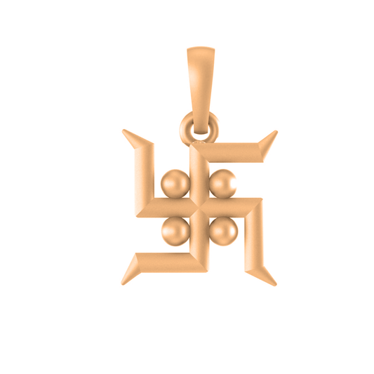 22 CT Gold Plated Silver (92.5% purity) Spiritual Swastik Symbol Pendant by for Kids & Woman