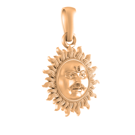 22 CT Gold Plated Silver (92.5% purity) Divine God Sun Pendant by for Kids & Woman