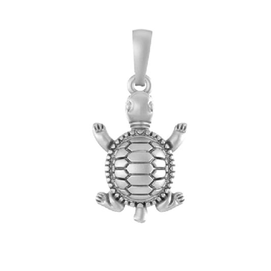 92.5% Pure Sterling Silver Prosperity Symbolic Tortoise Pendant for Kids & Woman