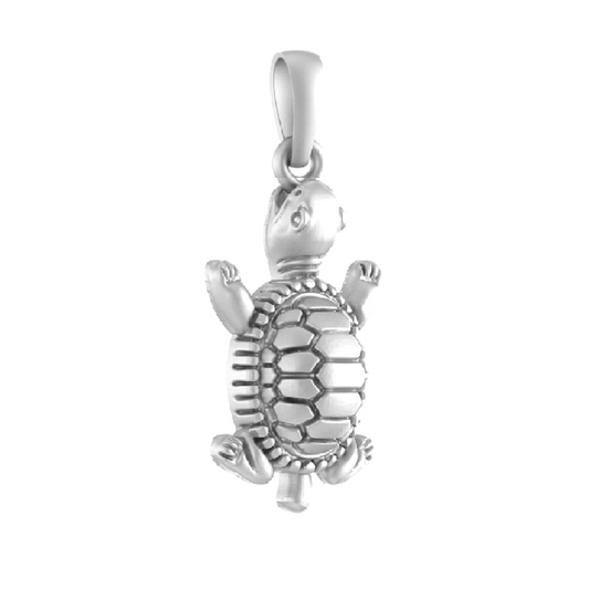 Akshat Sapphire 92.5% Pure Sterling Silver Prosperity Symbolic Tortoise Pendant for Kids & Woman