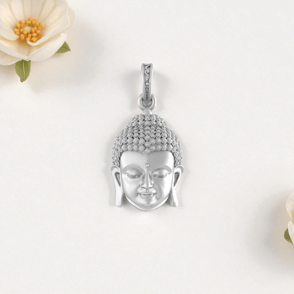 Sterling Silver 92.5% Pure Spiritual God Gautam Buddha Pendant for Kids & Woman