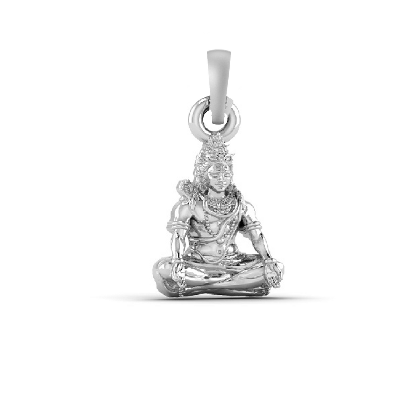 God Shiva Silver Chain Pendant(92.5% purity) by Shiva Chain Pendant for Kids (Upto 4 years) & Woman (Snake Chain: 12 Inches)