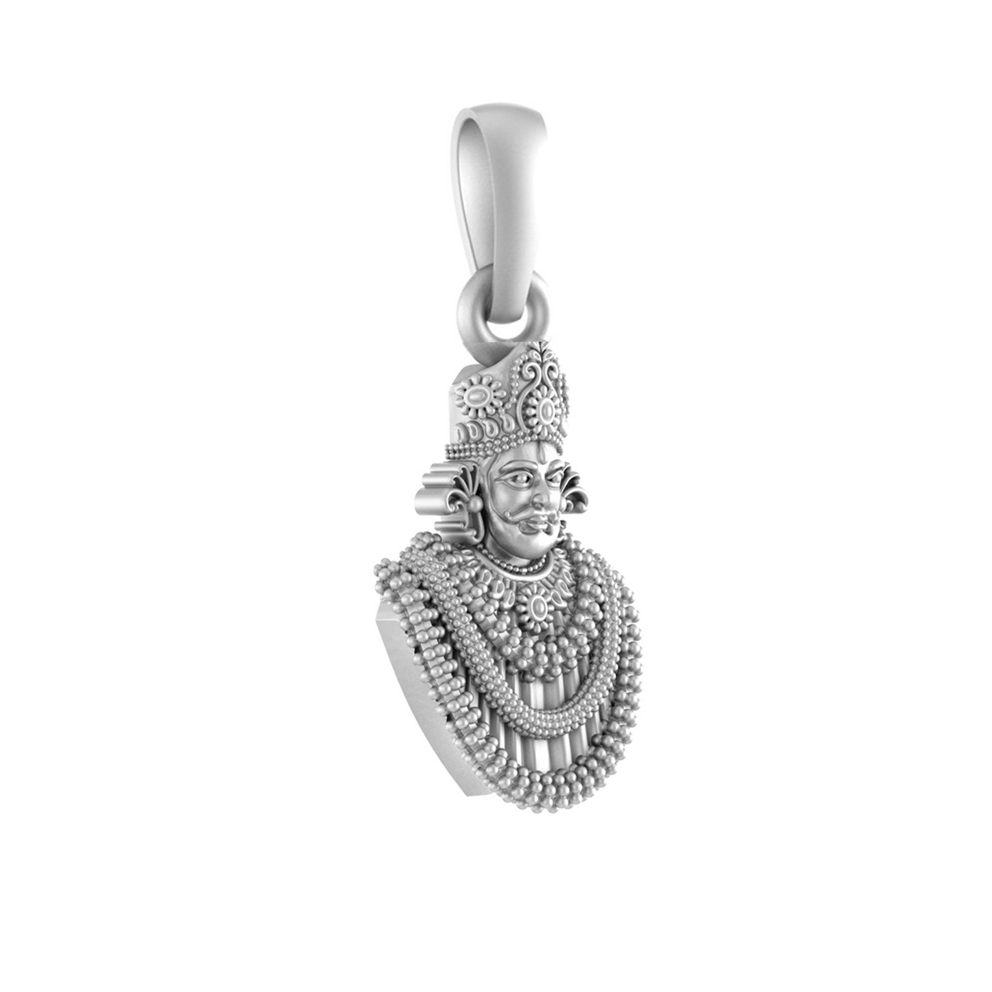 God Baba Khatu Shyam Silver Chain Pendant (92.5% purity) by Baba Khatu Shyam Chain Pendant for Kids (Upto 4 years) (Snake Chain: 12 Inches)