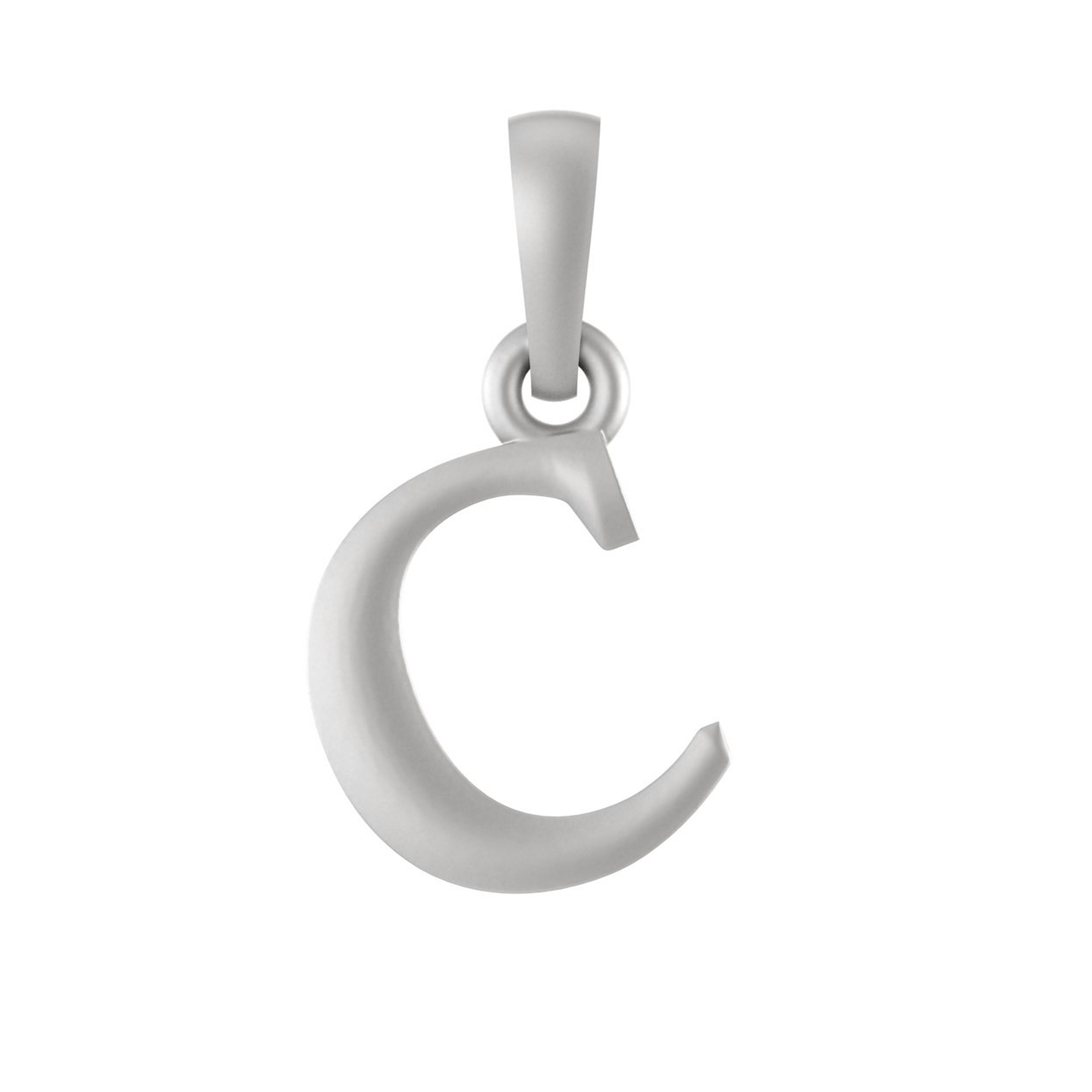 Alphabet Silver Chain Pendant (92.5% purity) for kids upto 4 years by (Snake Chain: 12 Inches)