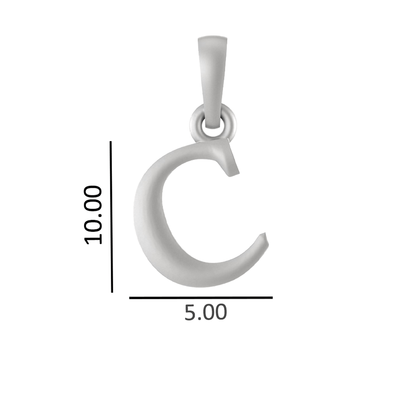 Alphabet Silver Chain Pendant (92.5% purity) for kids upto 4 years by (Snake Chain: 12 Inches)